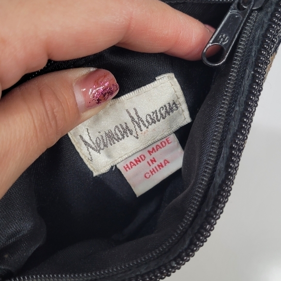 Vintage Neiman Marcus Petite Beaded Evening Clutch Coin Purse Animal Print Small - Picture 5 of 11